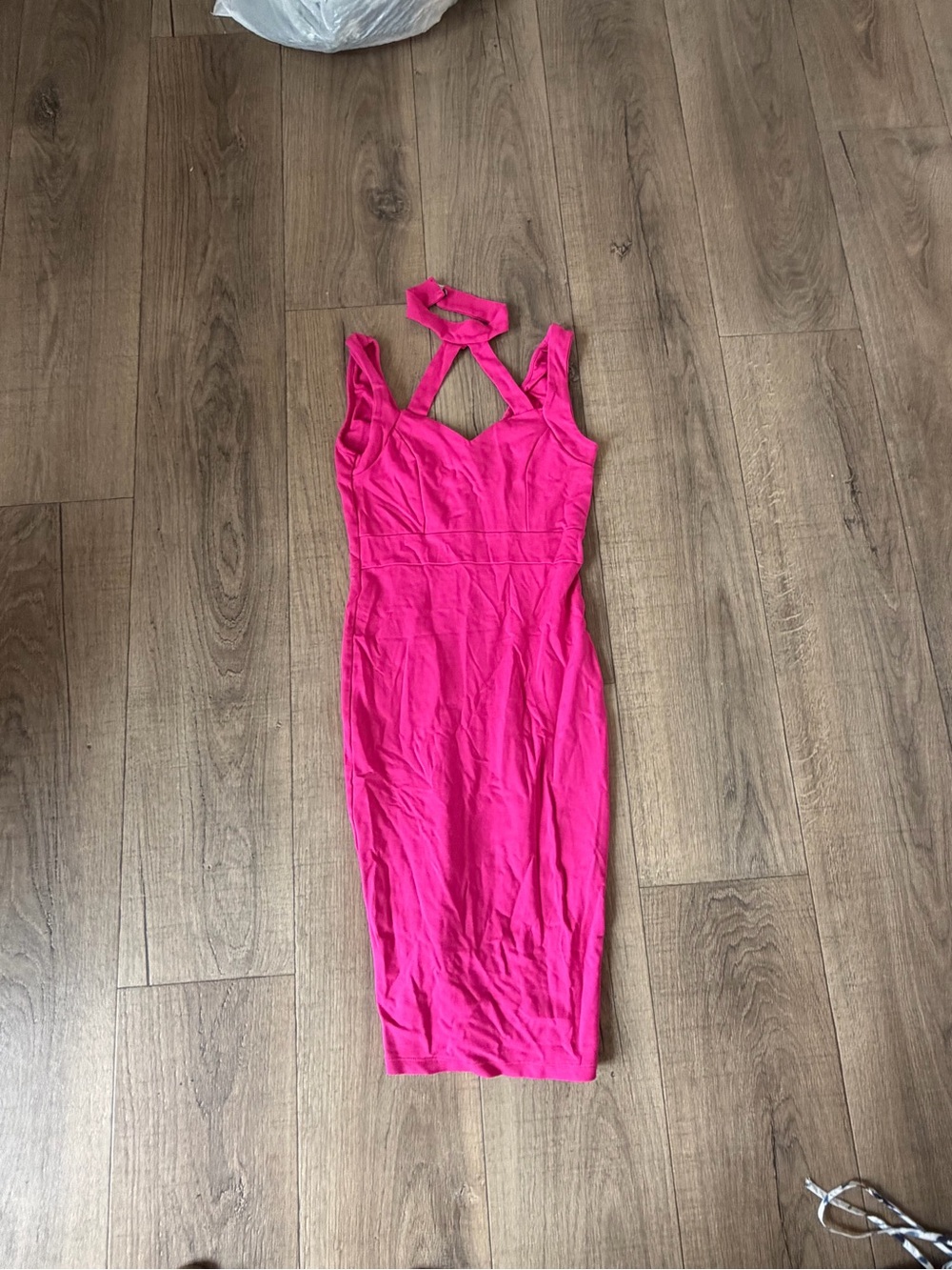 Windsor Hot Pink Halter Midi Dress